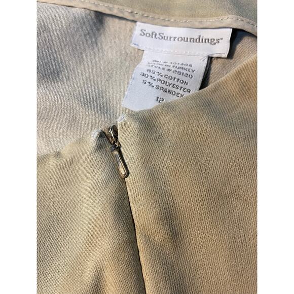 VTG SOFT SURROUNDINGS Ankle Length Pants Khaki Zero Waist Side Zip Size 12 Y2K - Picture 5 of 6
